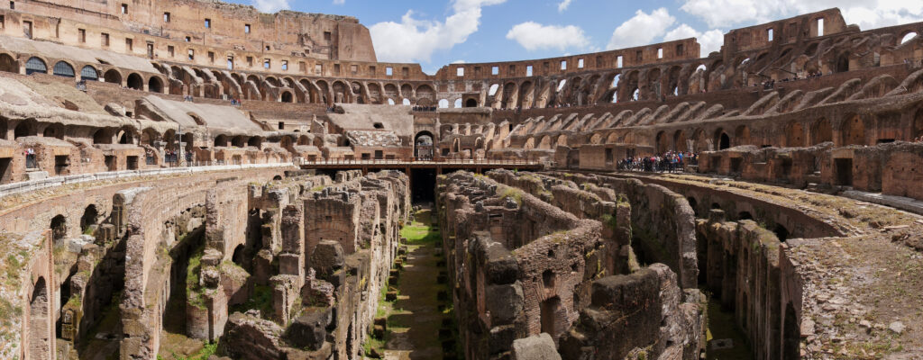 Interior of the Colosseum. Image credit: Colin, Wikimedia Commons